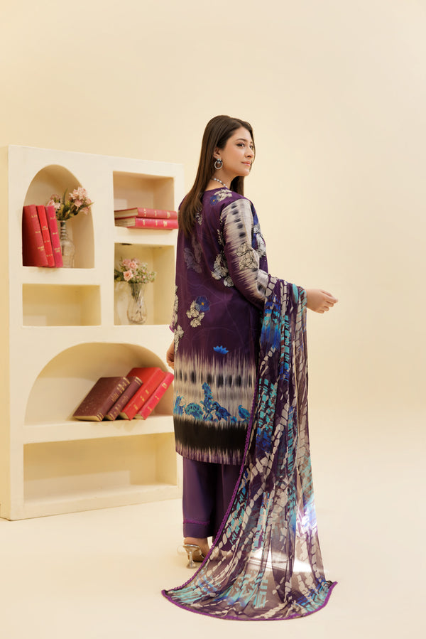 3 Piece Unstitched Printed Lawn Suit | JJ152
