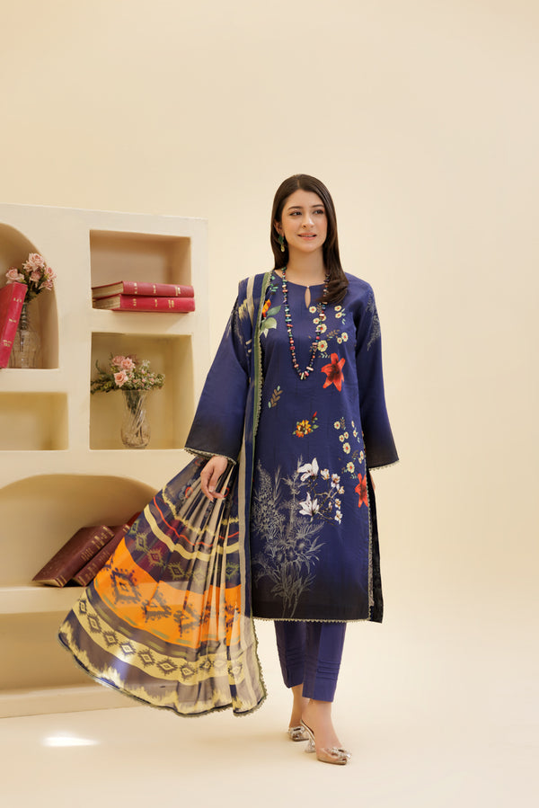 3 Piece Unstitched Printed Lawn Suit | JJ144