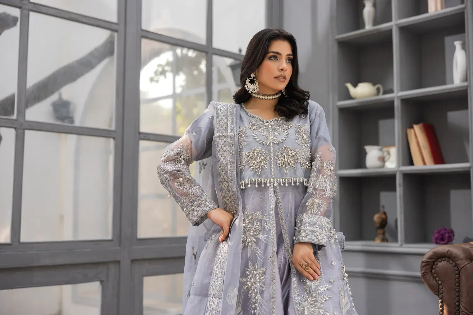 Embroidered Organza SL907-10 (Ready to Wear)