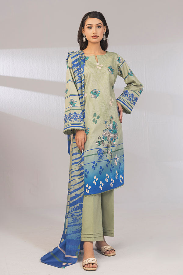 3 Piece Unstitched Printed Lawn Suit | JJ103