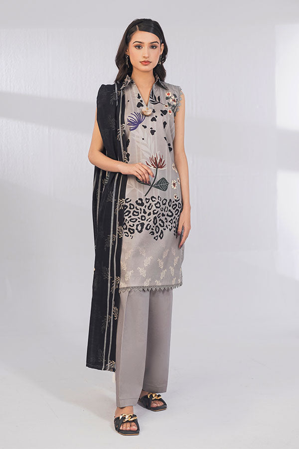 3 Piece Unstitched Printed Lawn Suit | JJ101