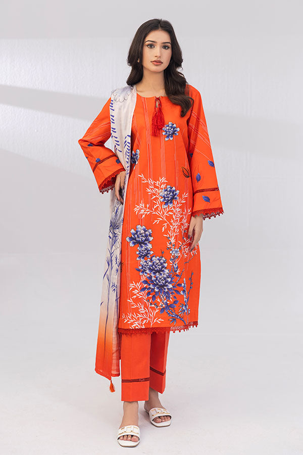 3 Piece Unstitched Printed Lawn Suit | JJ107