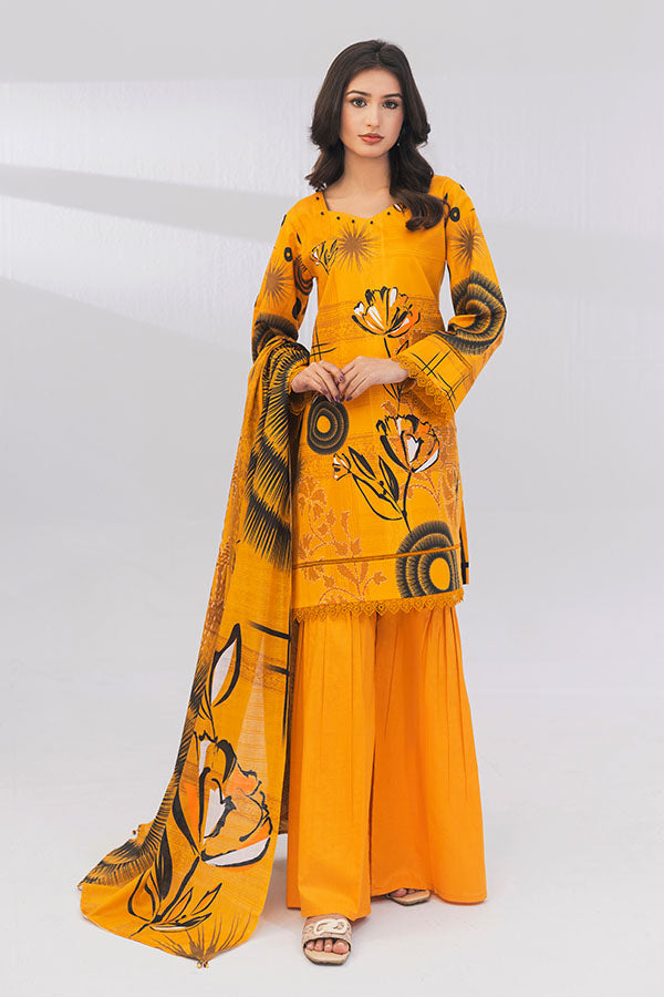 3 Piece Unstitched Printed Lawn Suit | JJ108