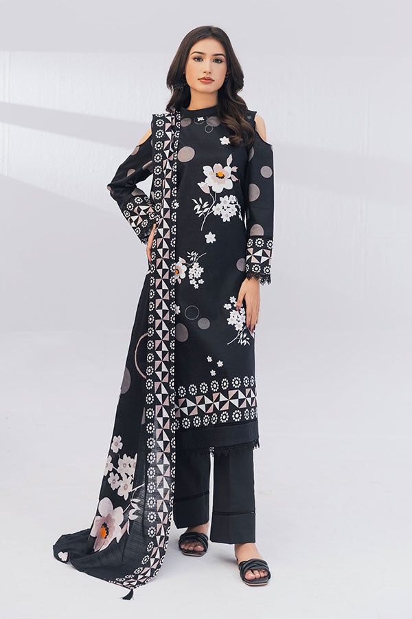 3 Piece Unstitched Printed Lawn Suit | JJ109