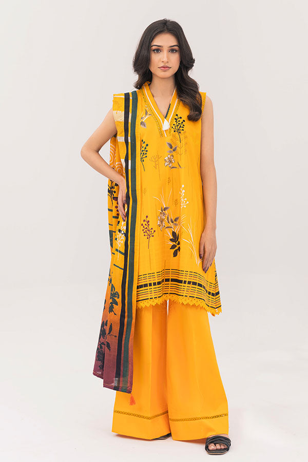 3 Piece Unstitched Printed Lawn Suit | JJ1010