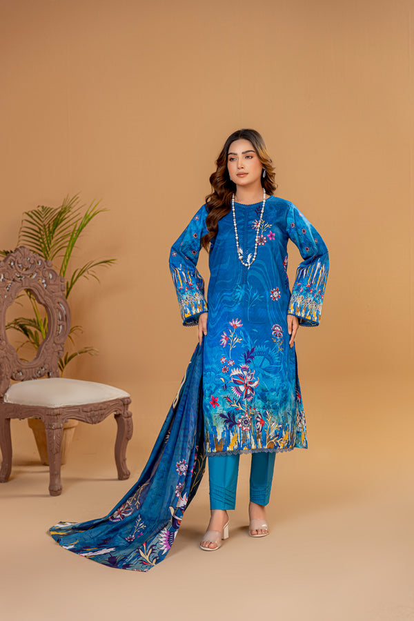 3 Piece Unstitched Printed Lawn Suit | JJ135