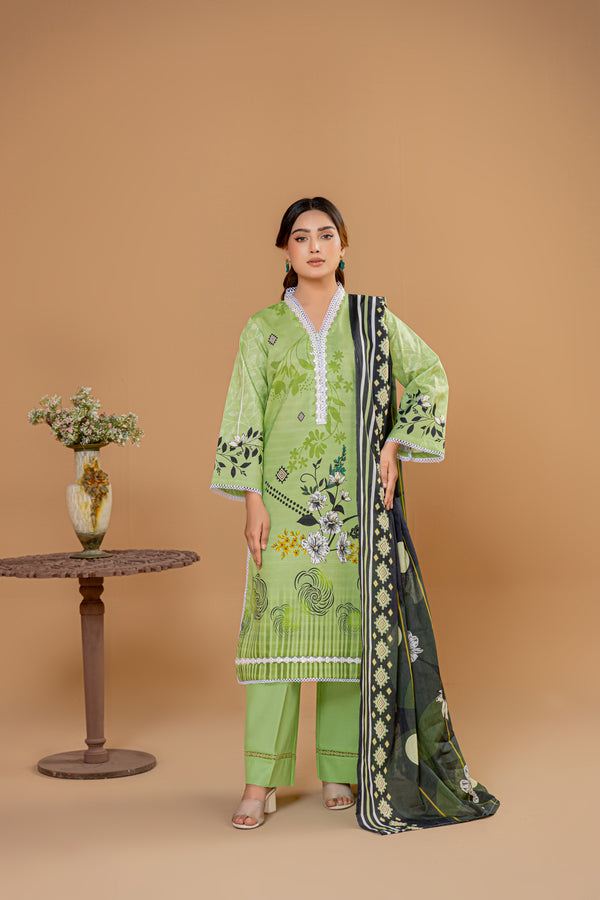 3 Piece Unstitched Printed Lawn Suit | JJ140