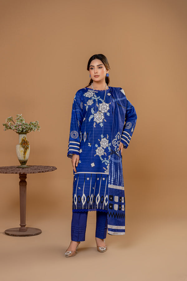 3 Piece Unstitched Printed Lawn Suit | JJ141