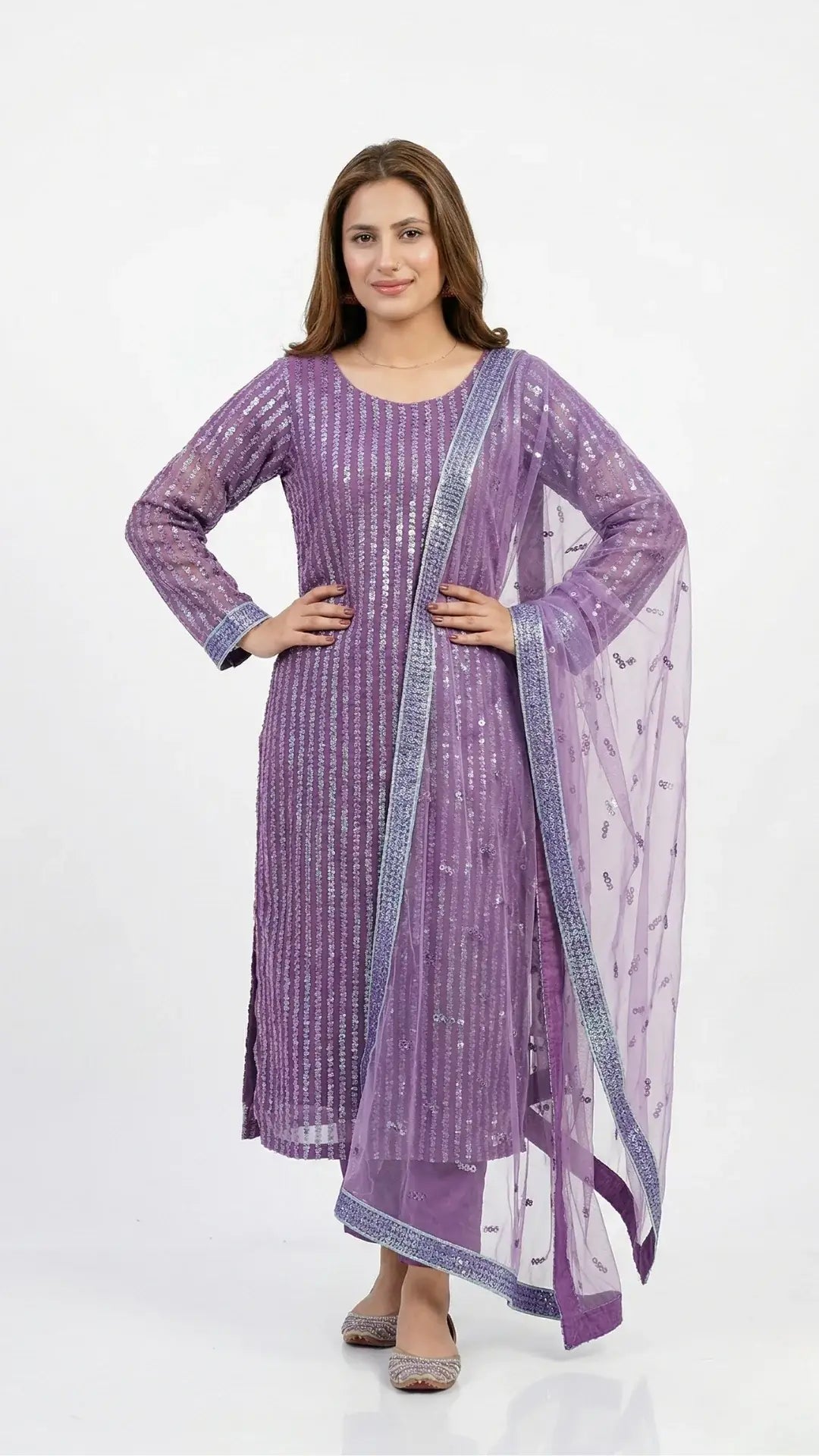 Embroidered 3-Piece  Suit SLA-01-0093 (Ready to Wear)