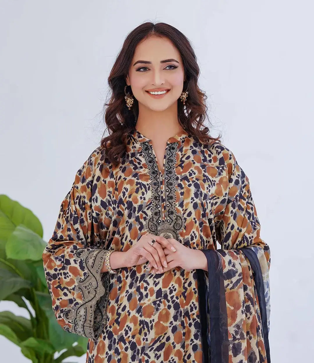 Silk 3-Piece Printed Suit (Ready to Wear)