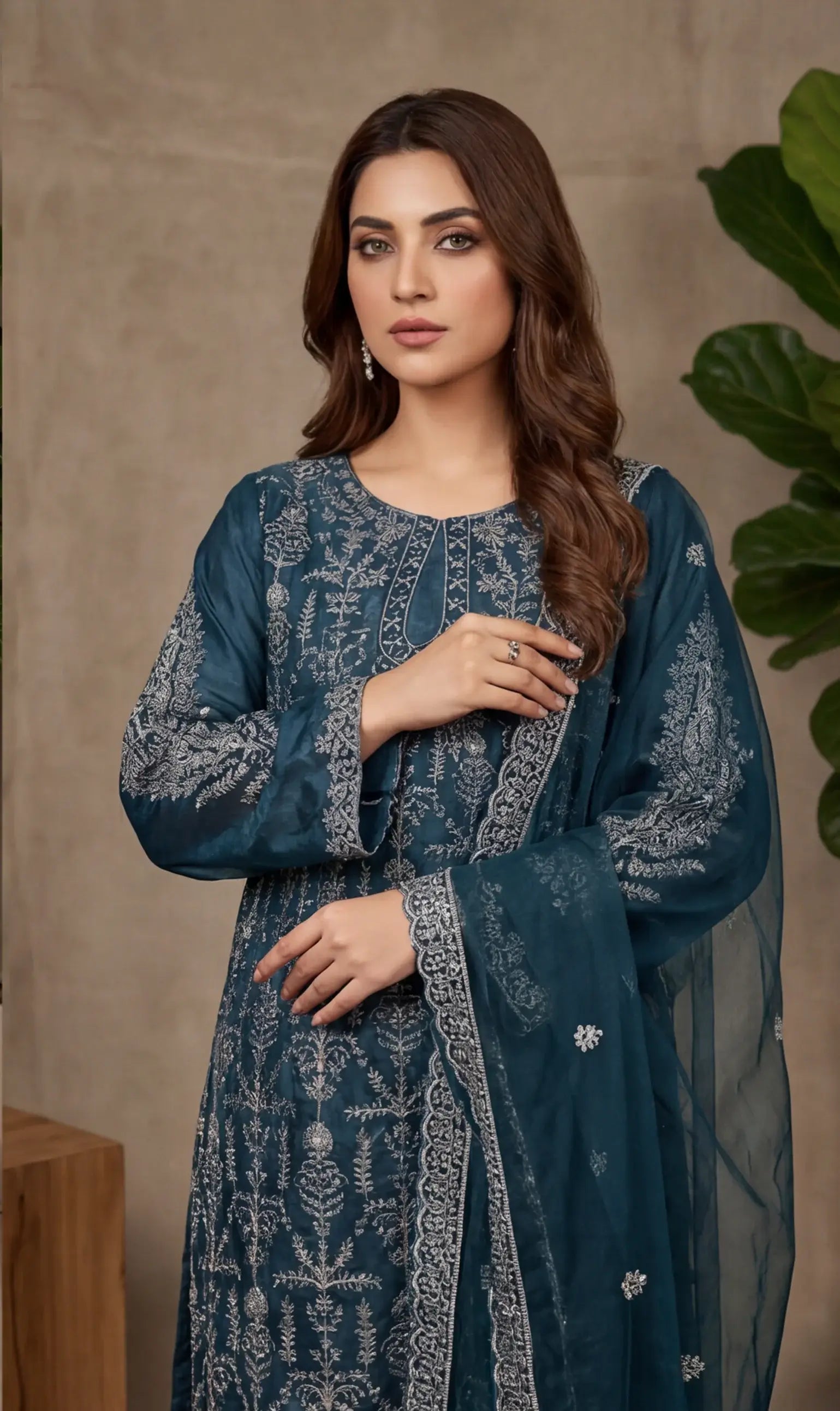 3-PC Embroidered  SLA-01-0091 (Ready to Wear)