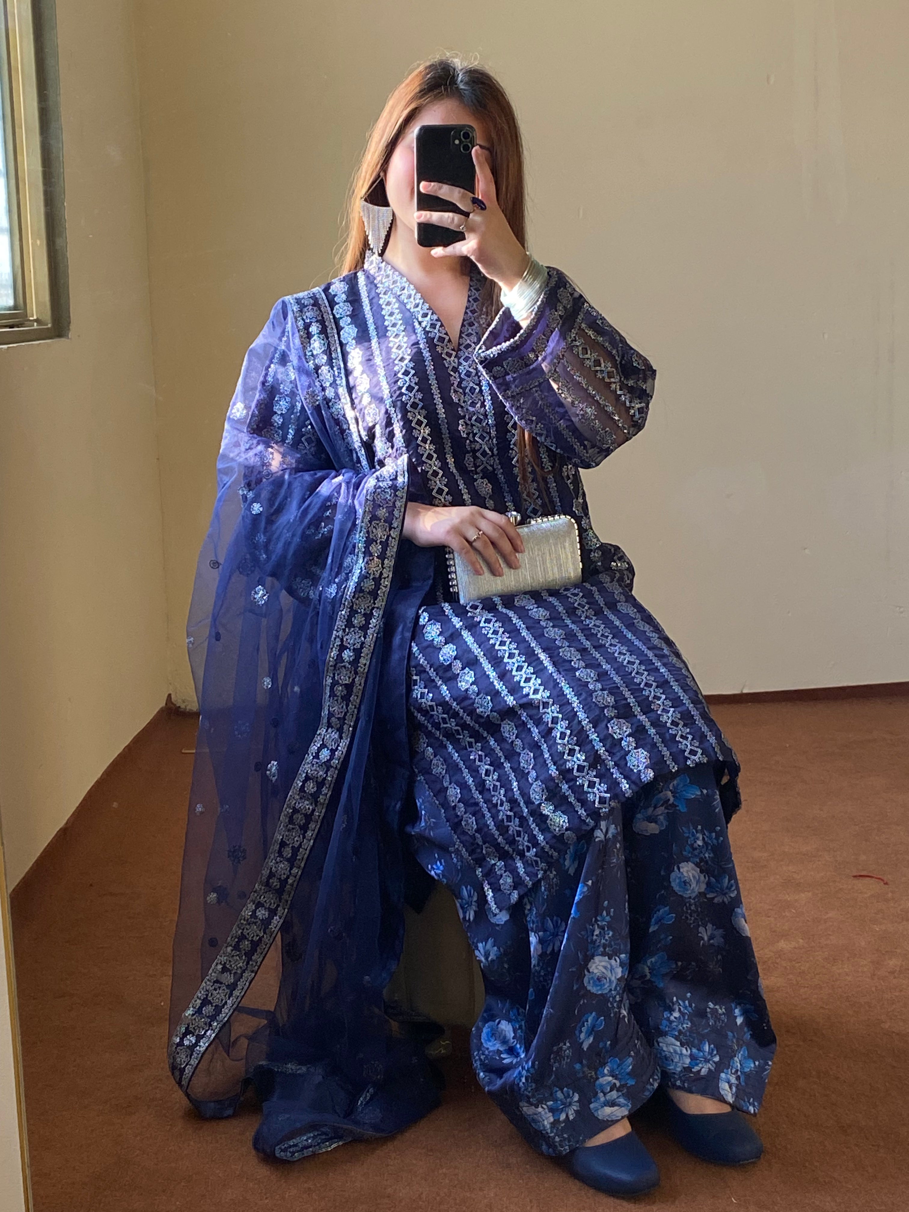 3-PC Embroidered  SLA-1-0094 (Ready to Wear)