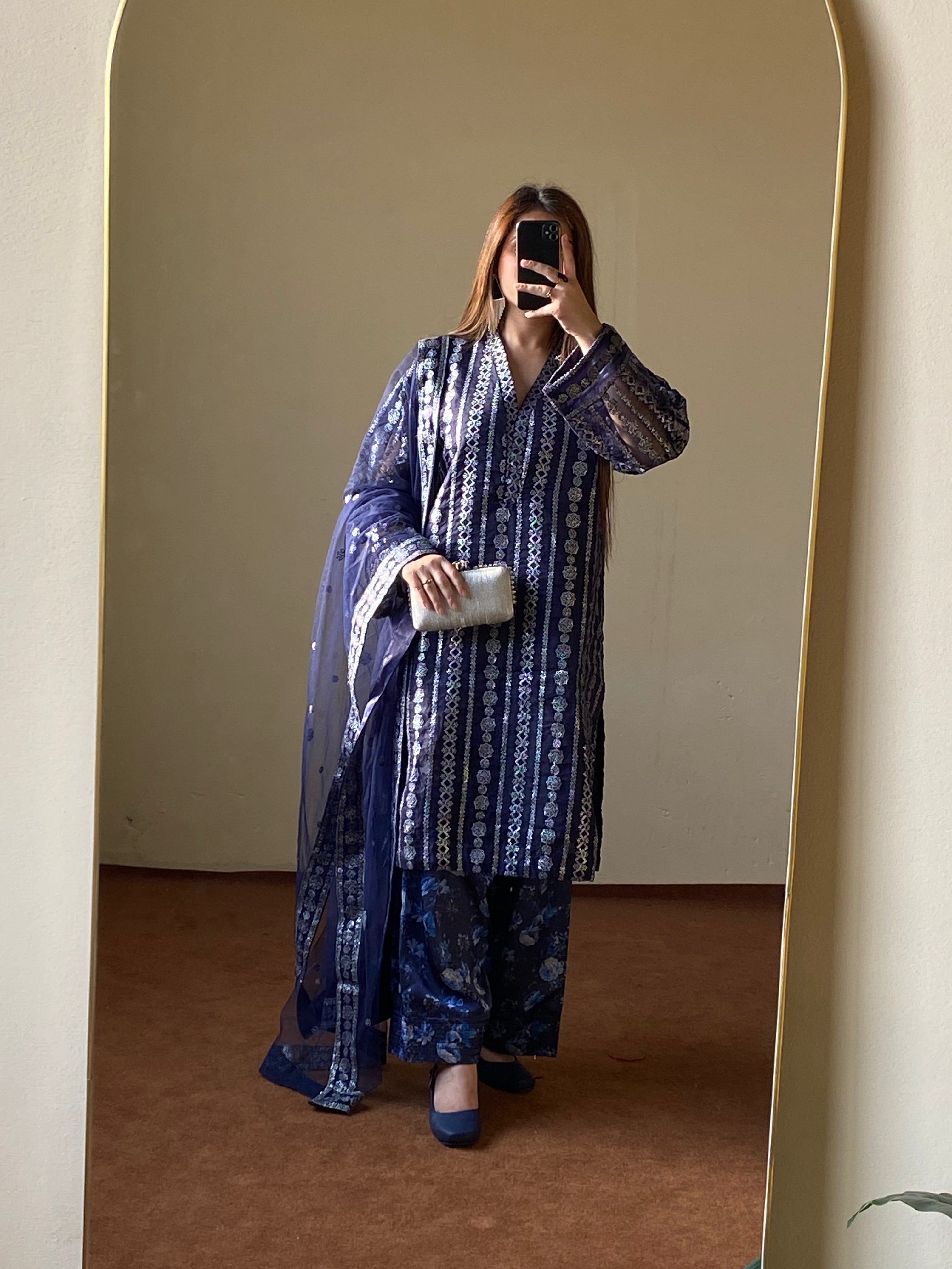 3-PC Embroidered  SLA-1-0094 (Ready to Wear)