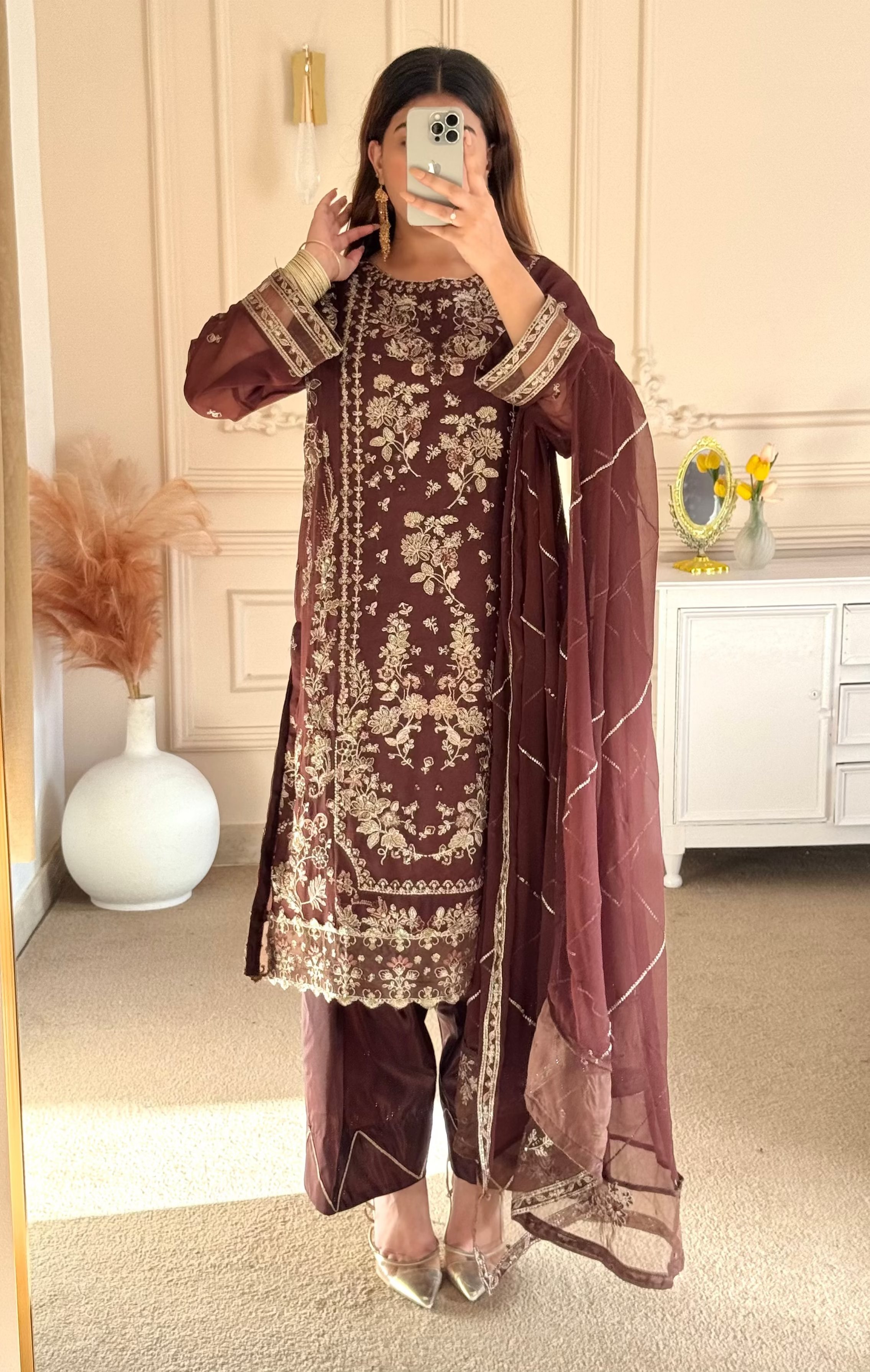 Embroidered 3-PC Chiffon SLA-1-0089 (Ready to Wear)