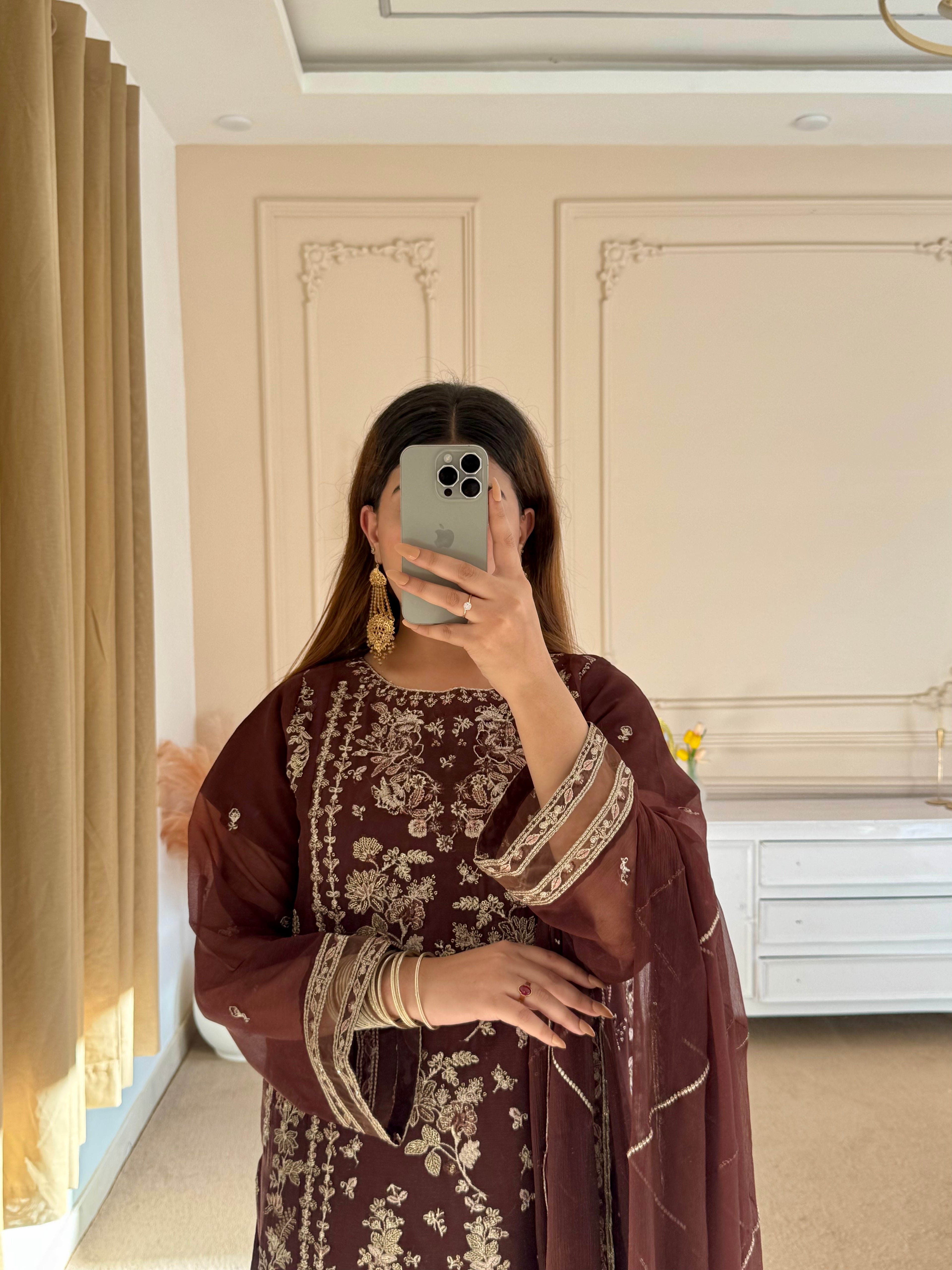 Embroidered 3-PC Chiffon SLA-1-0089 (Ready to Wear)