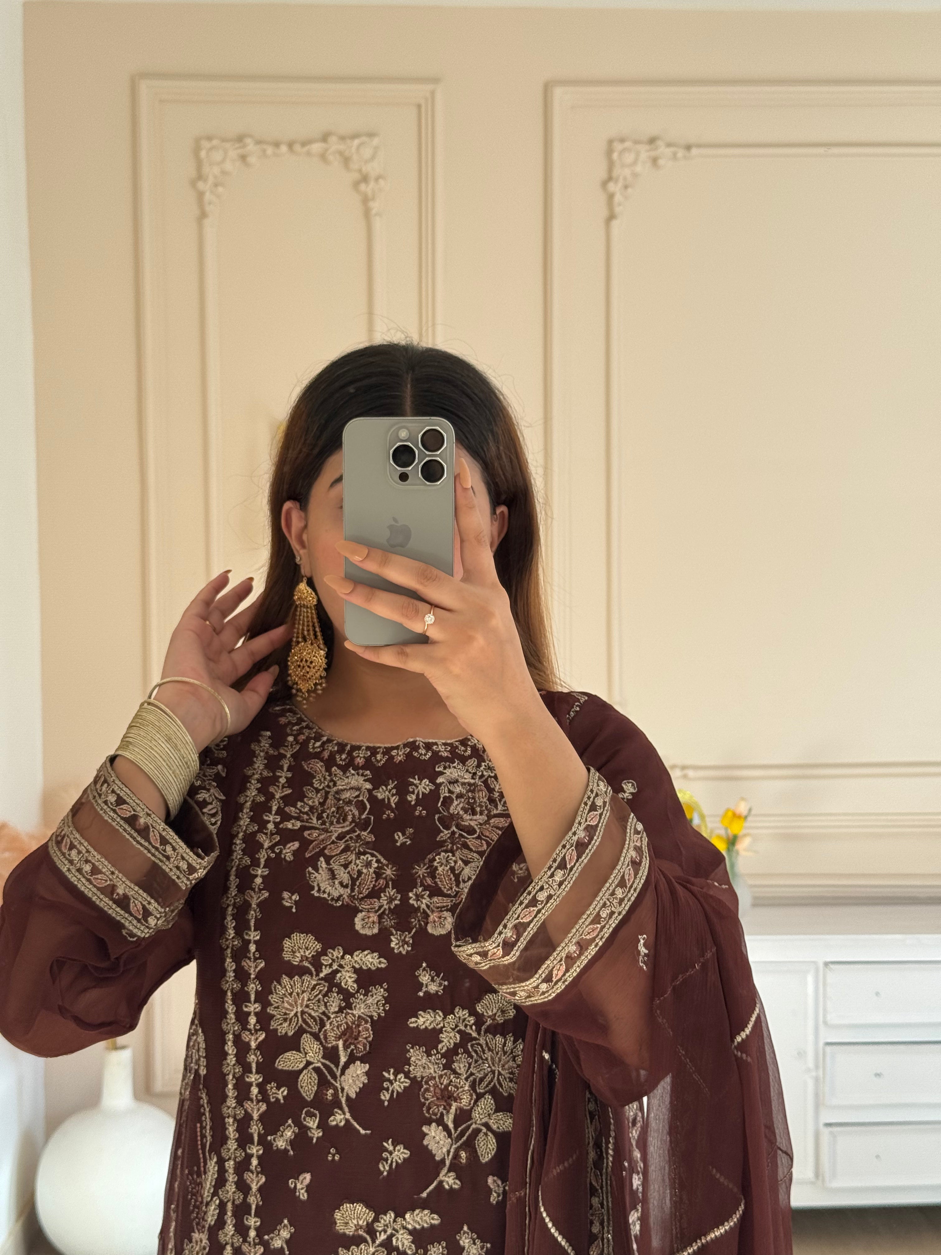 Embroidered 3-PC Chiffon SLA-1-0089 (Ready to Wear)