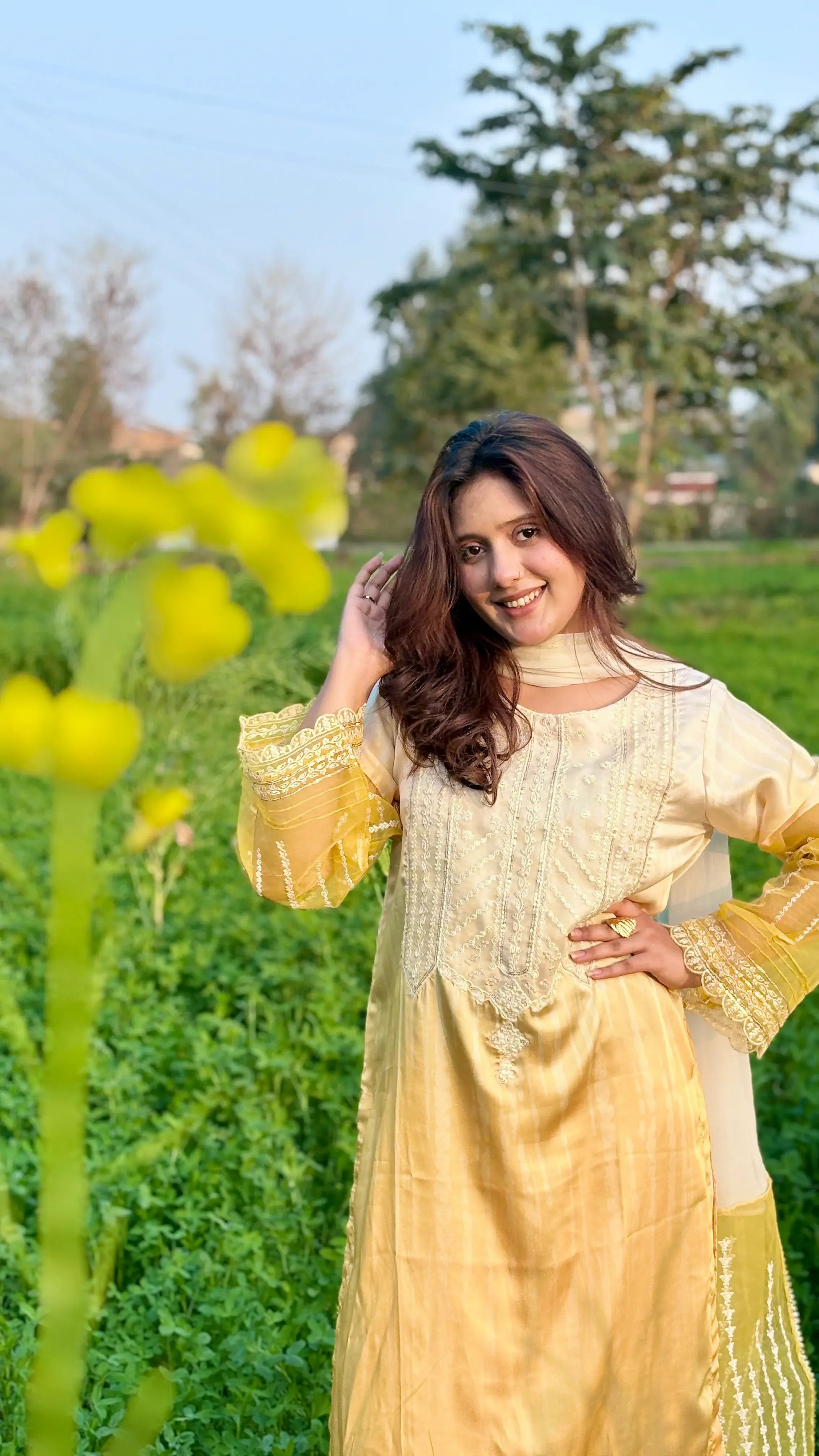 Soft Charmeuse 3-Piece Printed Suit (Ready to Wear) - S03