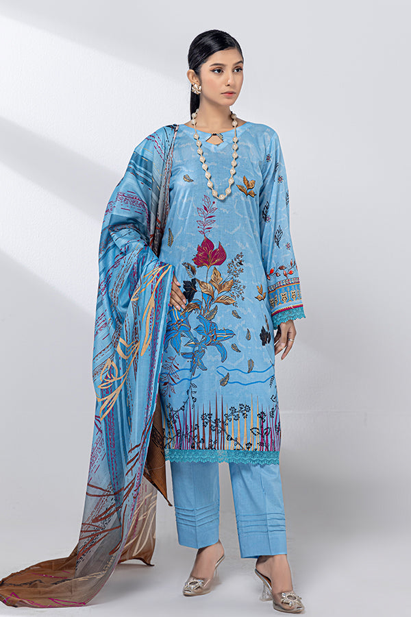 3 Piece Unstitched Printed Lawn Suit | JJ1018n