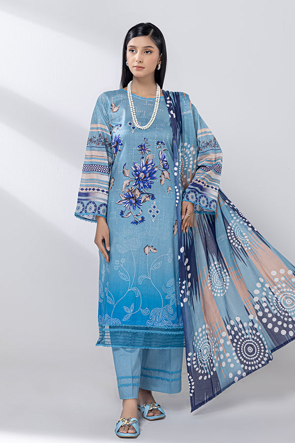 3 Piece Unstitched Printed Lawn Suit | JJ1014