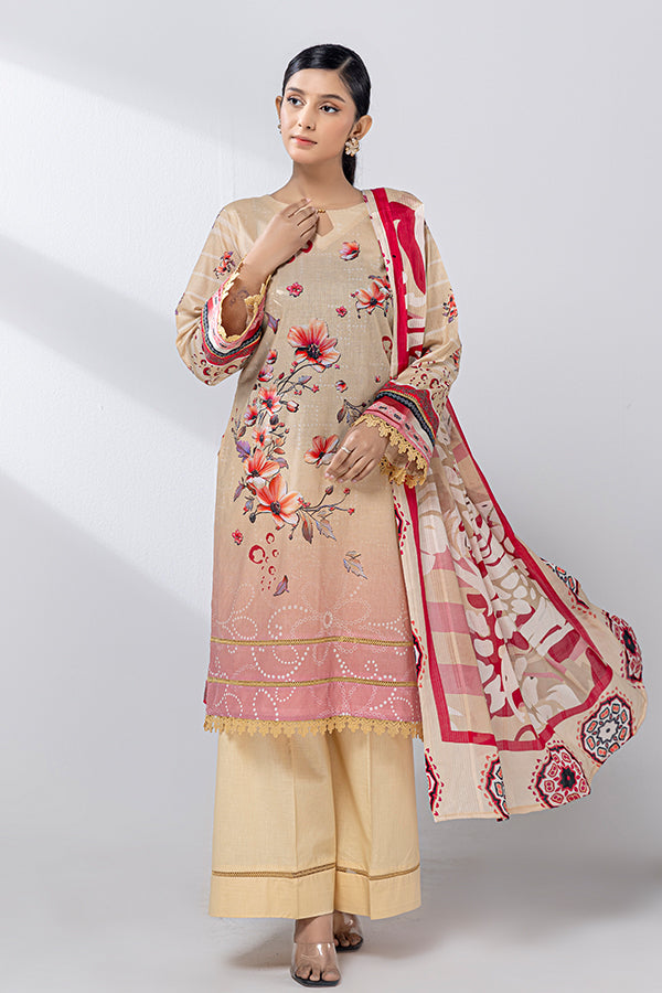 3 Piece Unstitched Printed Lawn Suit | JJ1017
